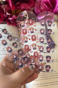 Bookish pookies acrylic bookmark-  semi-transperent bookmark.