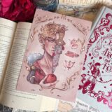 Warrior queens & Kings, Jacks retrato con daga- Lámina A5 acabado acuarela. - Imagen 3