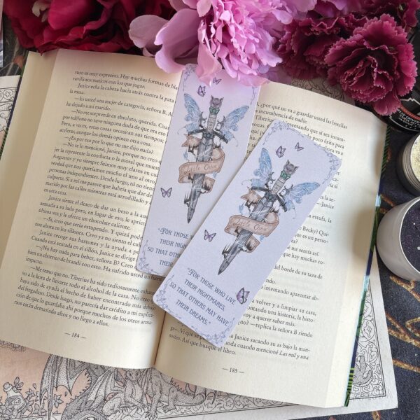 Bookish pearlescent bookmark- QuickSilver sword bookmark.