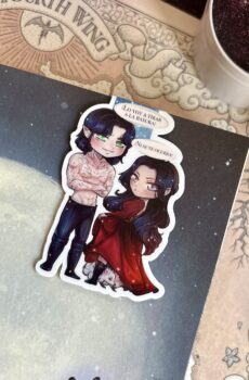 Chibis Scenes - Saeris, Onyx & Kingfisher, QuickSilver magnetic bookmark.