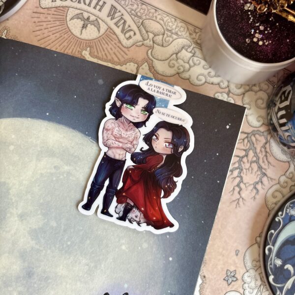 Chibis Scenes - Saeris, Onyx & Kingfisher, QuickSilver magnetic bookmark.