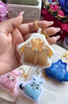 Bookish plushie keychains- Bookish magical creatures and more.