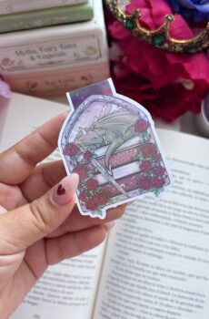 ''Sant Jordi'' Dragon with books - Holographic magnetic bookmark.