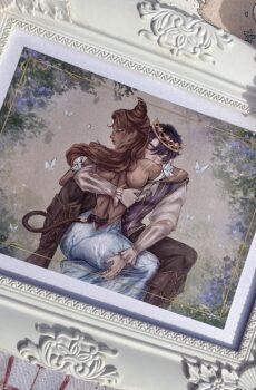 Jude and Cardan, pearlescent and watercolor A5 print.